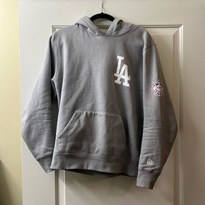 Grey M LA Dodgers New Era Hoodie